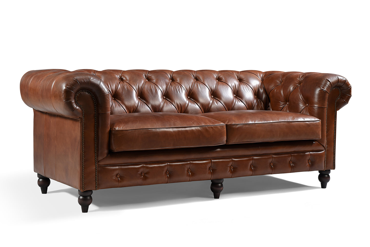 Canapé Chesterfield en Cuir Anglais Capitonné Kensington
