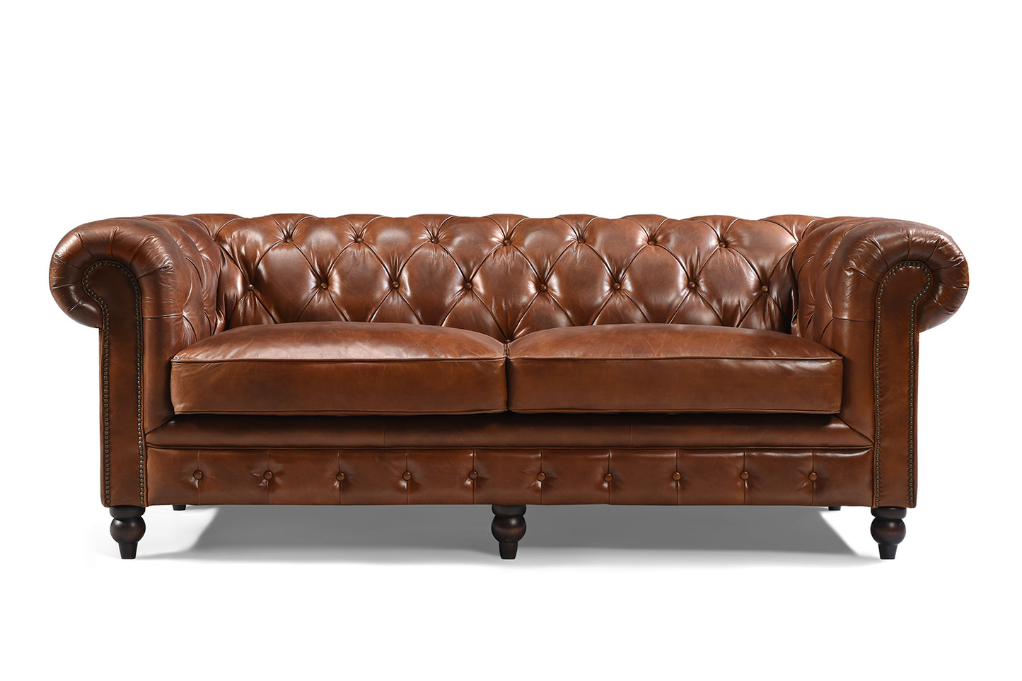 Canapé Chesterfield en Cuir Anglais Capitonné Kensington