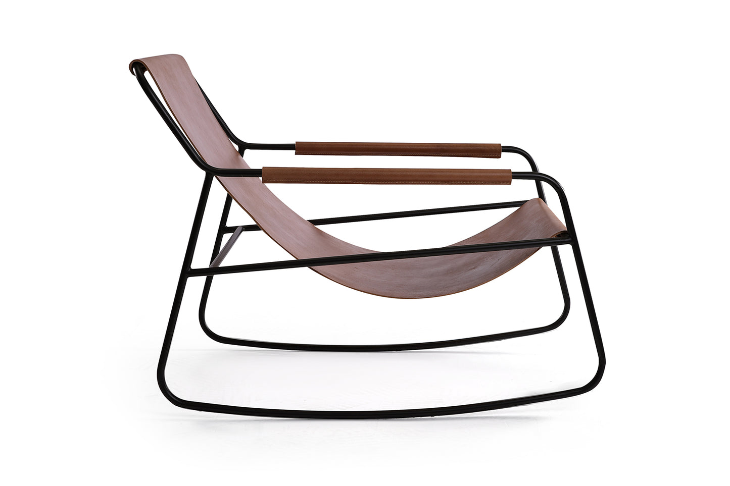Fauteuil Désert à bascule en toile de cuir suspendue