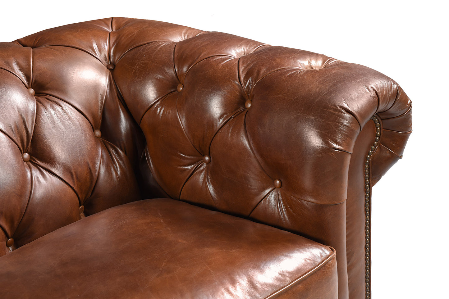 Canapé Chesterfield en Cuir Anglais Capitonné Kensington