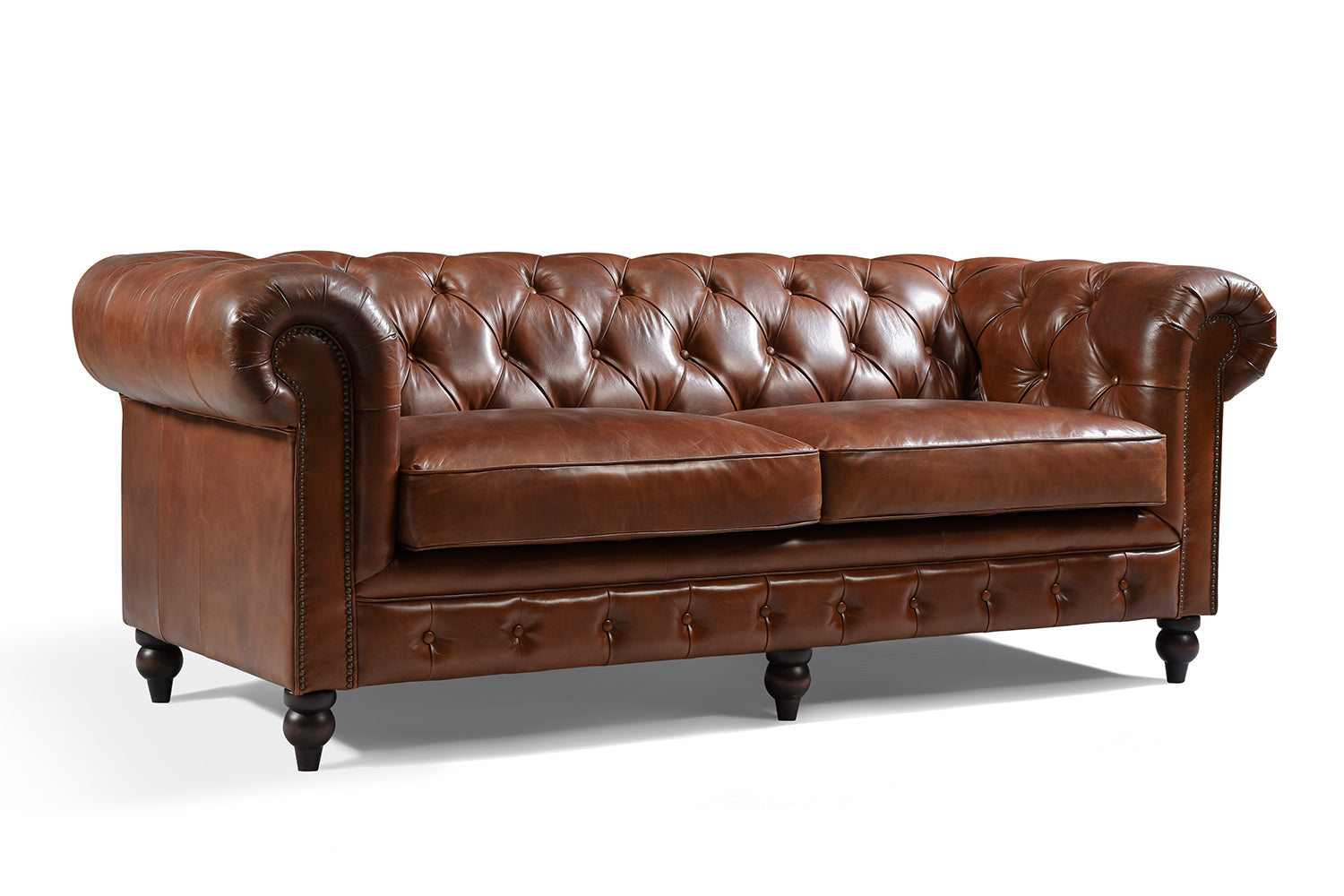 Canapé Chesterfield en Cuir Anglais Capitonné Kensington