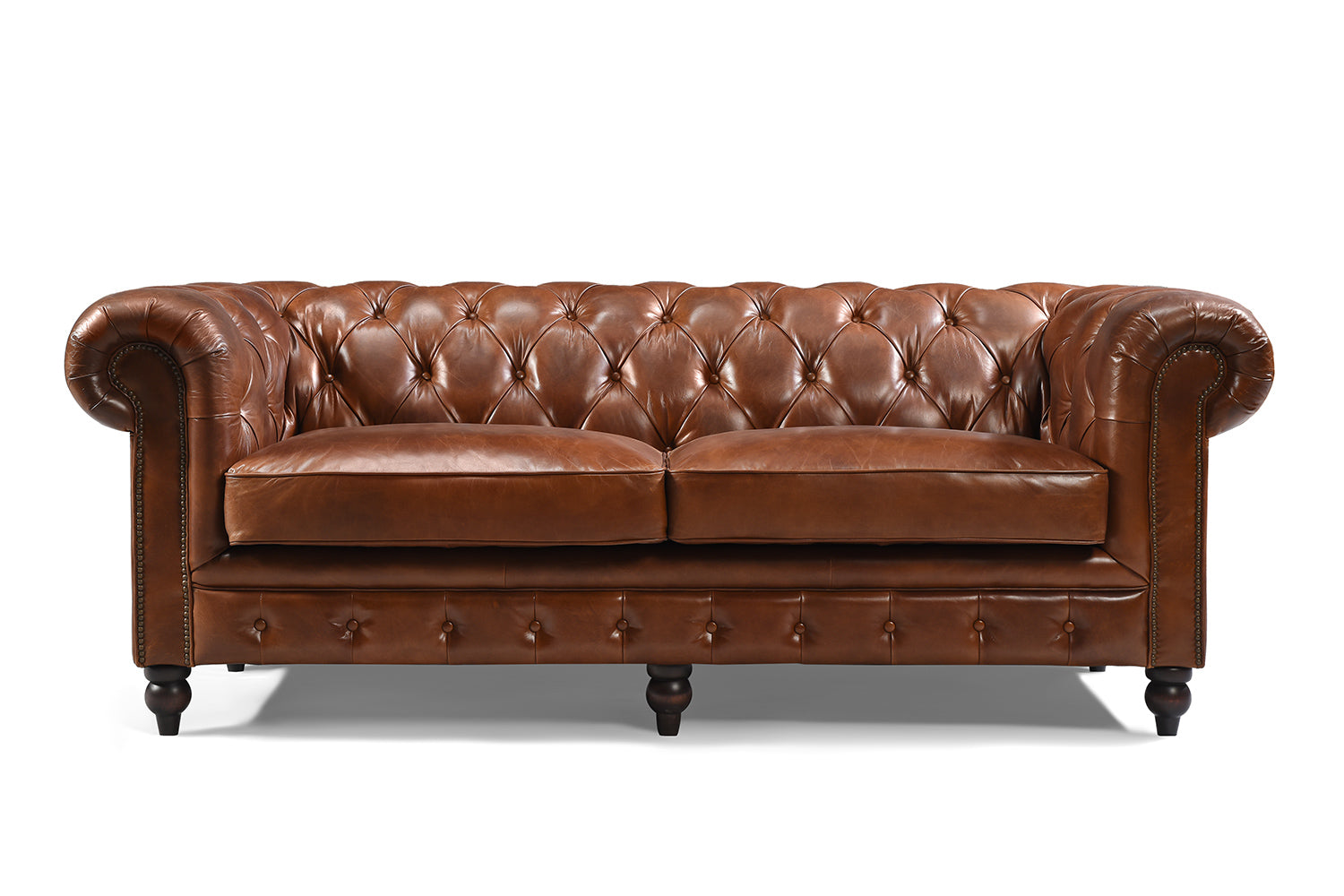 Canapé Chesterfield en Cuir Anglais Capitonné Kensington