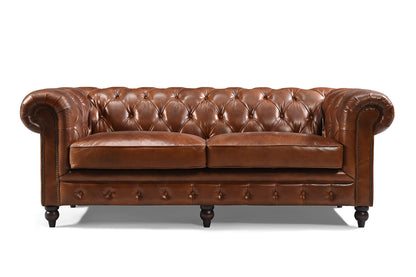 Canapé Chesterfield en Cuir Anglais Capitonné Kensington