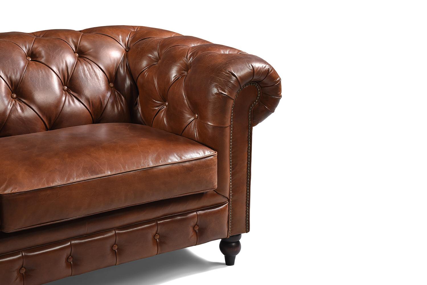 Canapé Chesterfield en Cuir Anglais Capitonné Kensington