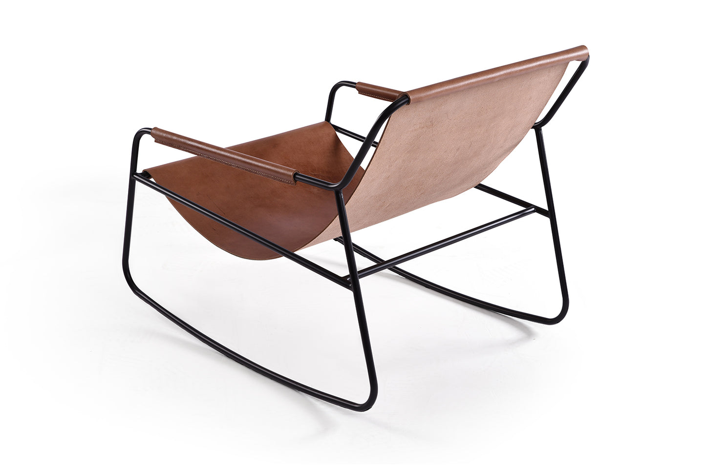 Fauteuil Désert à bascule en toile de cuir suspendue