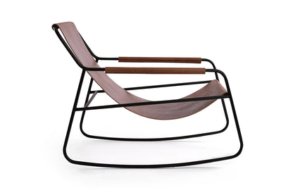Fauteuil Désert à bascule en toile de cuir suspendue