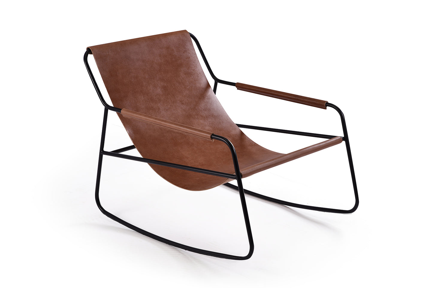 Fauteuil Désert à bascule en toile de cuir suspendue